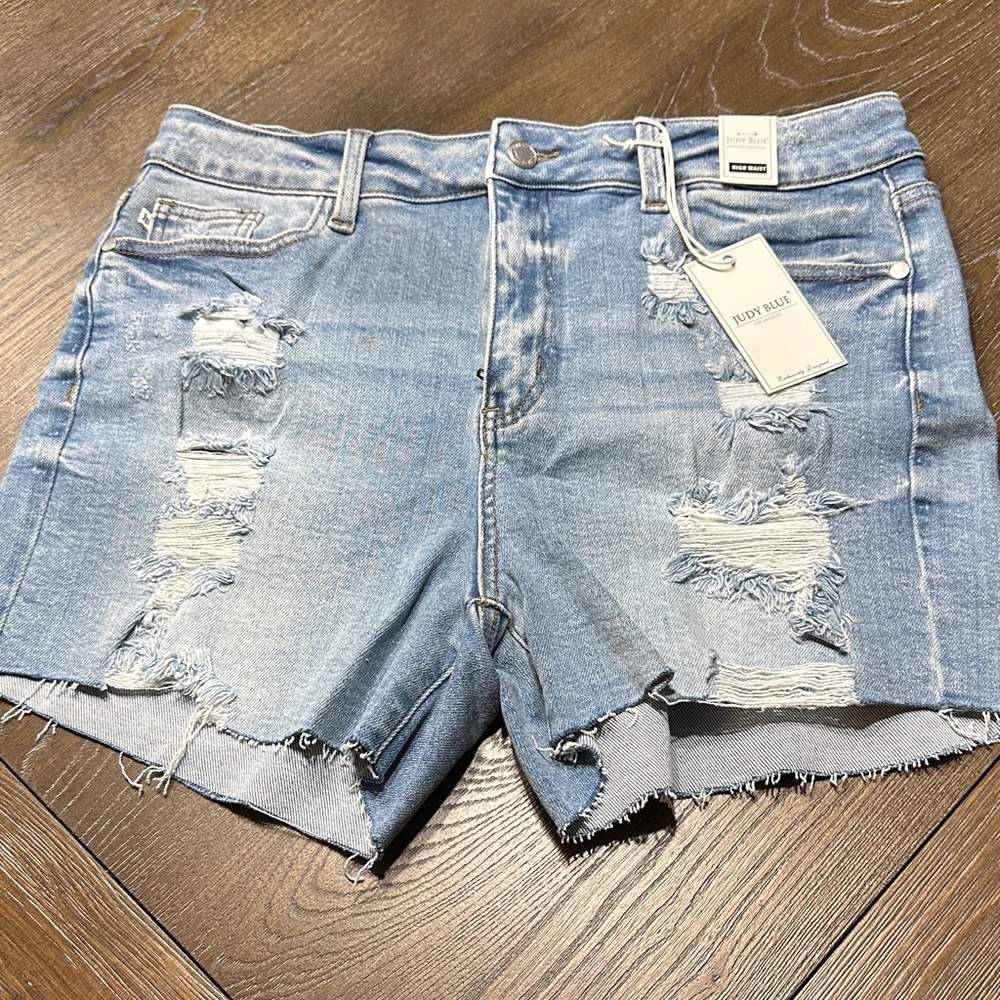 Judy Blue Light Blue Distressed Jean Shorts